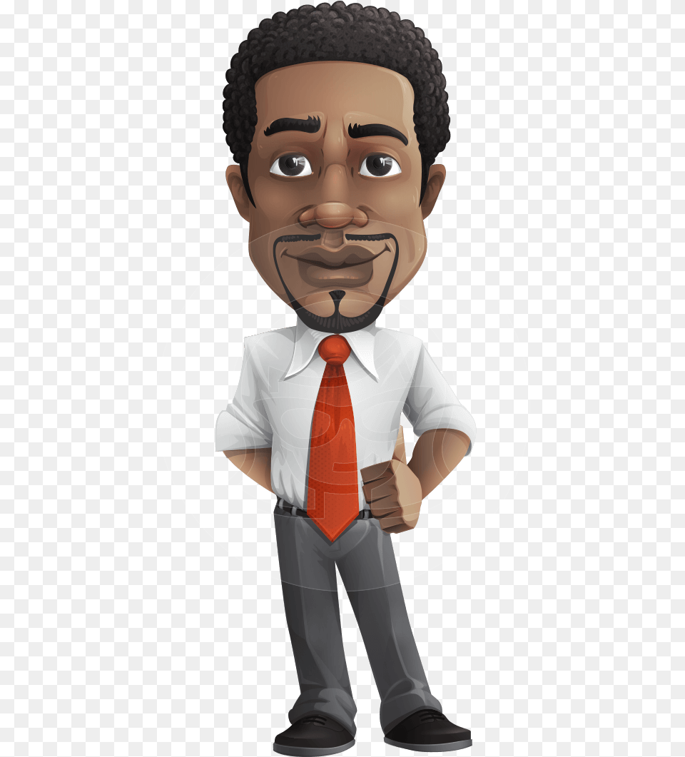 African American Male Character With A Black Hair African American Cartoon Man, Accessories, Photography, Tie, Formal Wear Png Image