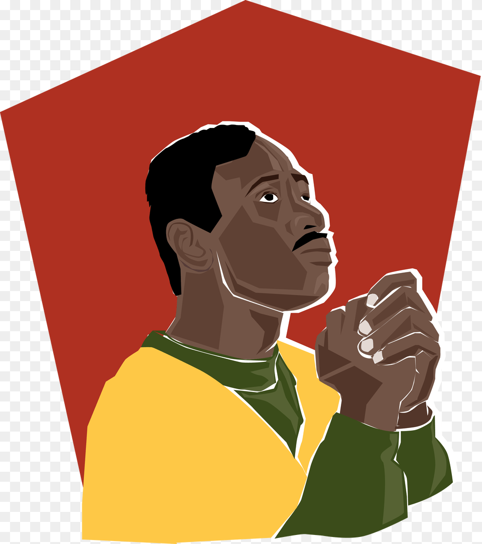 African American Man Praying Clipart, Person, Hand, Body Part, Male Png Image