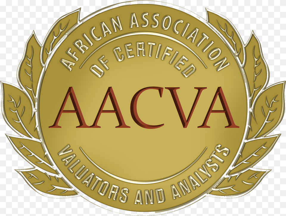 African Association Of Certified Valuators And Analysts Label, Gold, Logo, Badge, Symbol Png Image