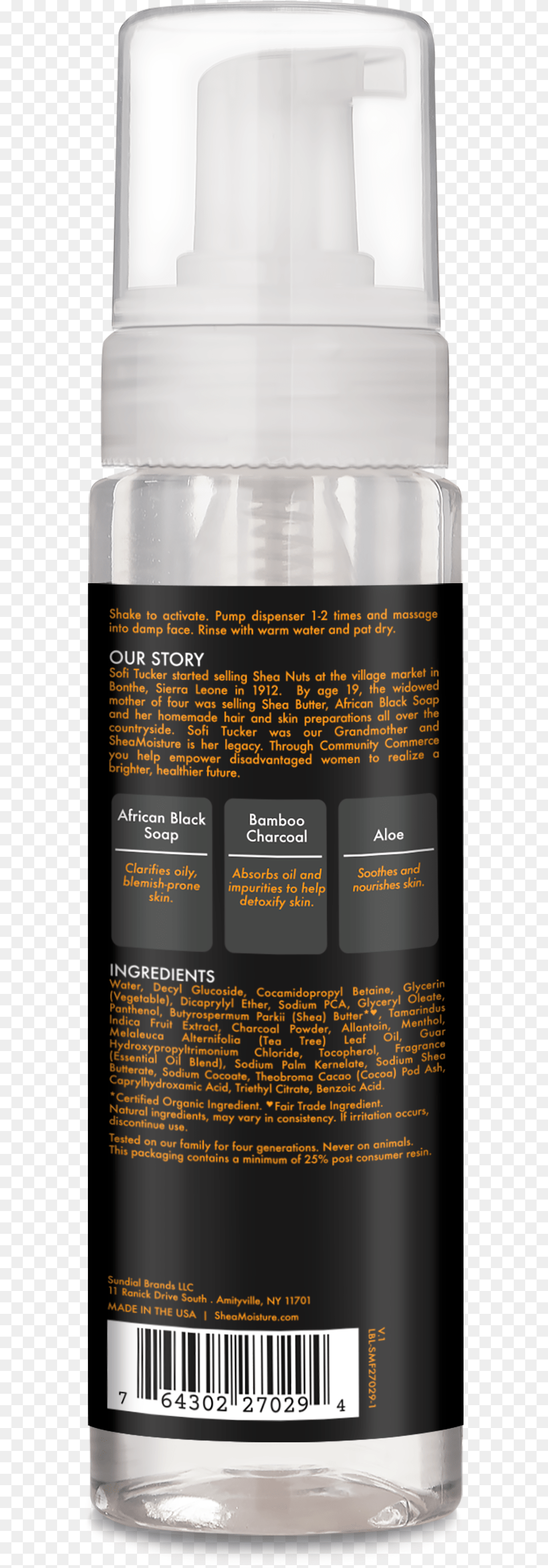 African Black Soap Bamboo Charcoal Detoxifying Foaming Cleanser, Bottle, Cosmetics, Can, Tin Free Png
