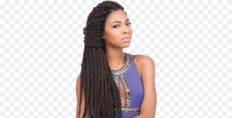 African Braids Sensationnel Jamaican Locks Braid 44quot Braiding Hair, Person, Adult, Female, Woman Png Image