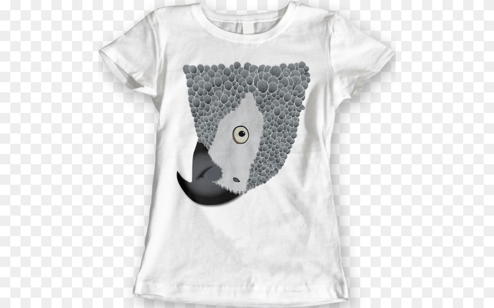 African Grey Parrot Female T Shirts By Daniel Bevis Afro Woman Shirt, Clothing, T-shirt, Animal, Bird Free Png