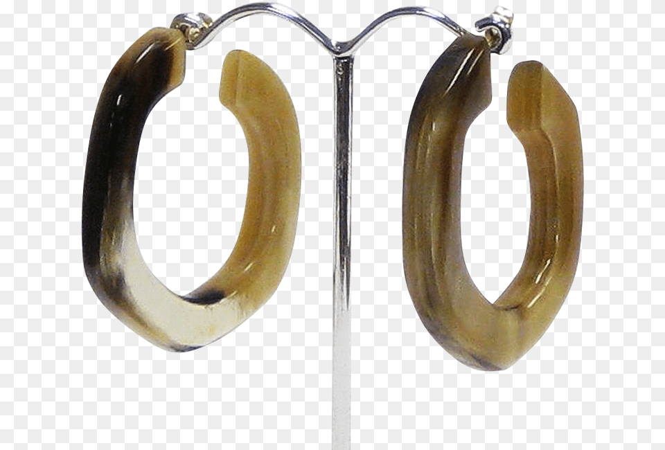 African Horn Hexa Hoop Earring Polished Earrings, Accessories, Gemstone, Jewelry Free Png Download