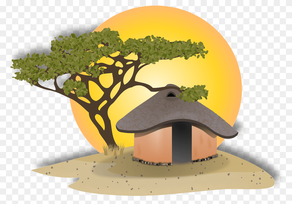 African Hut Clipart, Architecture, Rural, Outdoors, Nature Png Image