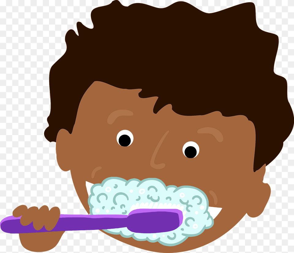 African Kid Brushing Teeth Clipart, Tool, Brush, Device, Animal Png Image