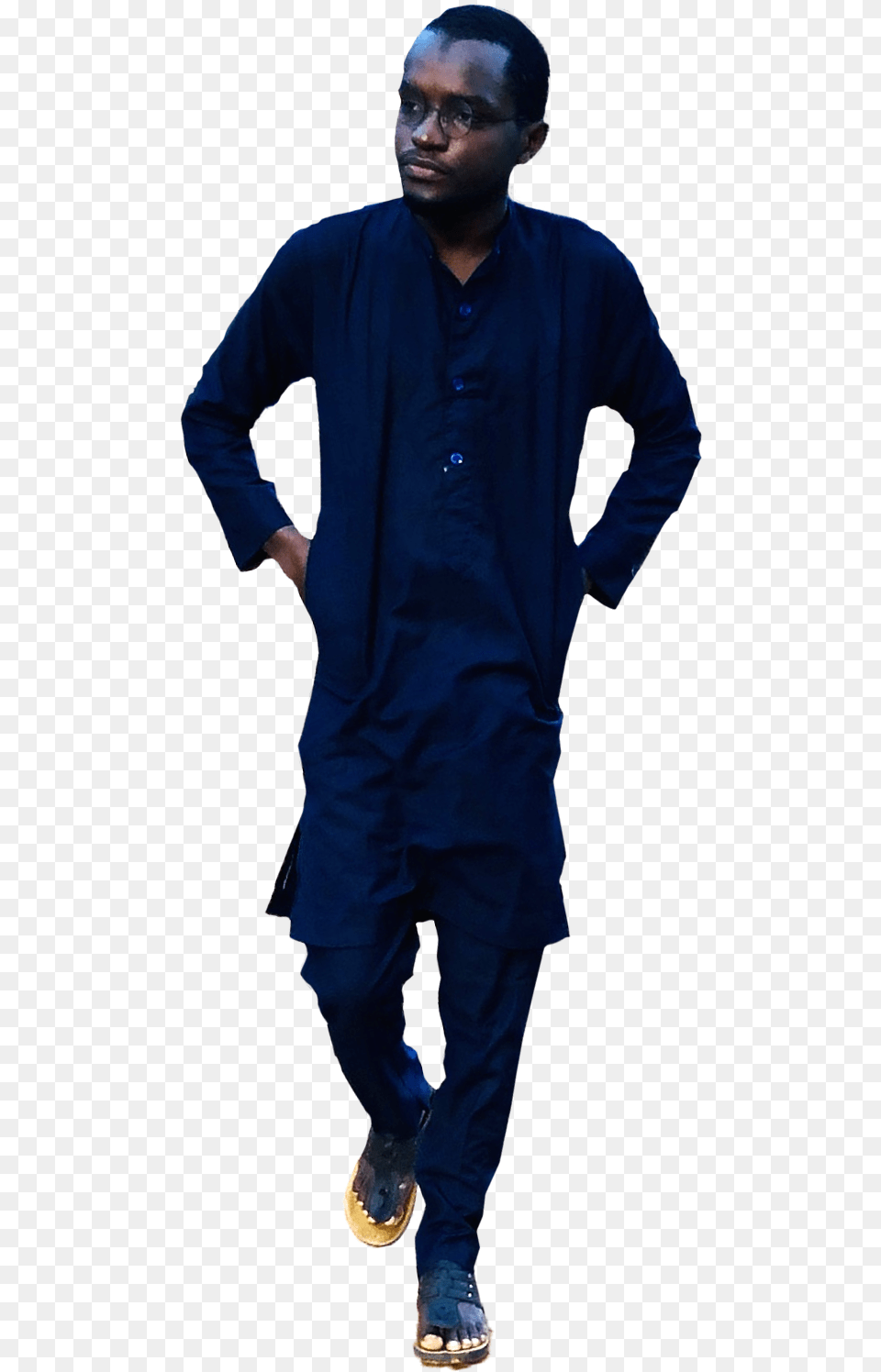 African Man Walking In Qamis Formal Wear, Standing, Clothing, Sleeve, Person Free Png