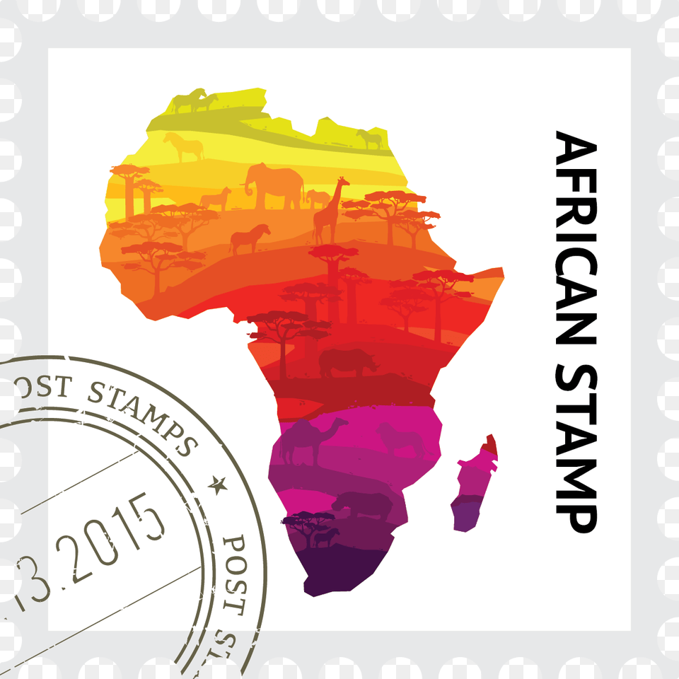 African Stamp Africa Map Vector, Postage Stamp, Animal, Horse, Mammal Png Image