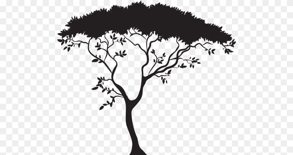 African Tree Silhouette, Art, Drawing, Plant, Person Png Image
