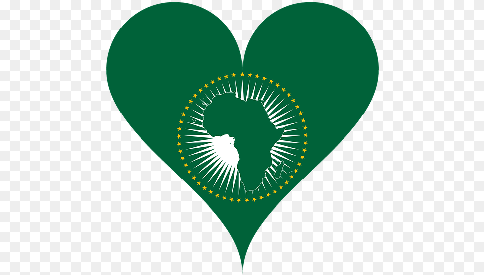 African Union Flag Vector, Heart Free Transparent Png