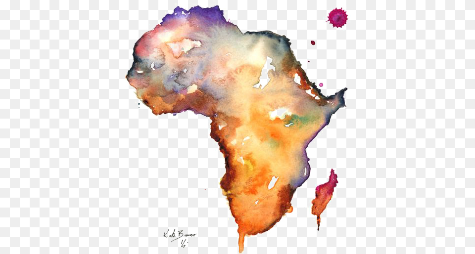 African Watercolor Map Paintings Of Africa Continent, Accessories, Gemstone, Jewelry, Ornament Free Png Download