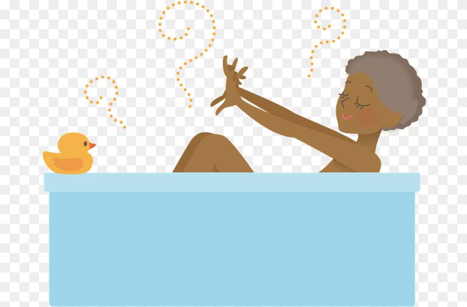African Woman Bath Clipart Illustration, Tub, Bathing, Bathtub, Person Png