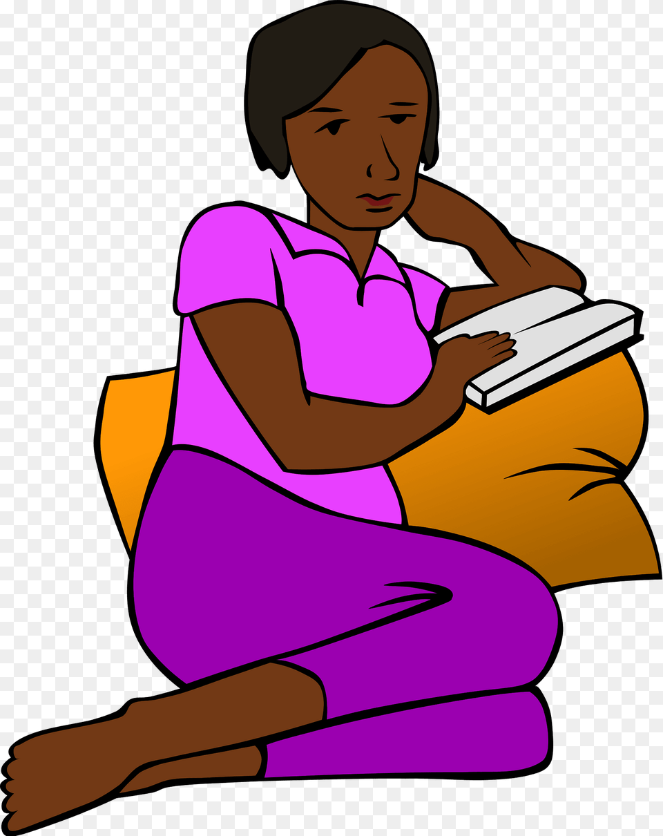 African Woman Reading Clipart, Adult, Female, Person, Face Free Transparent Png