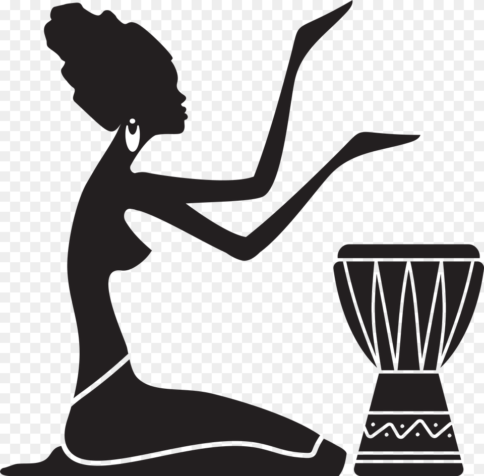 African Women Silhouette Painting Of A African Woman Silhouette, Kneeling, Person, Performer, Animal Free Png