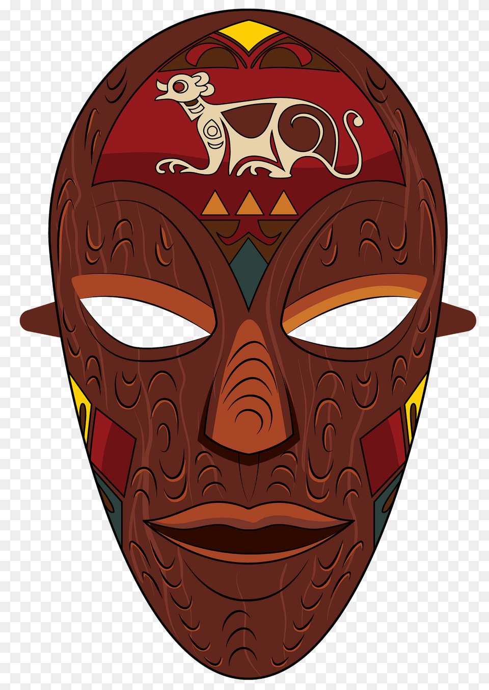 African Wooden Mask Clipart, Person, Face, Head Png