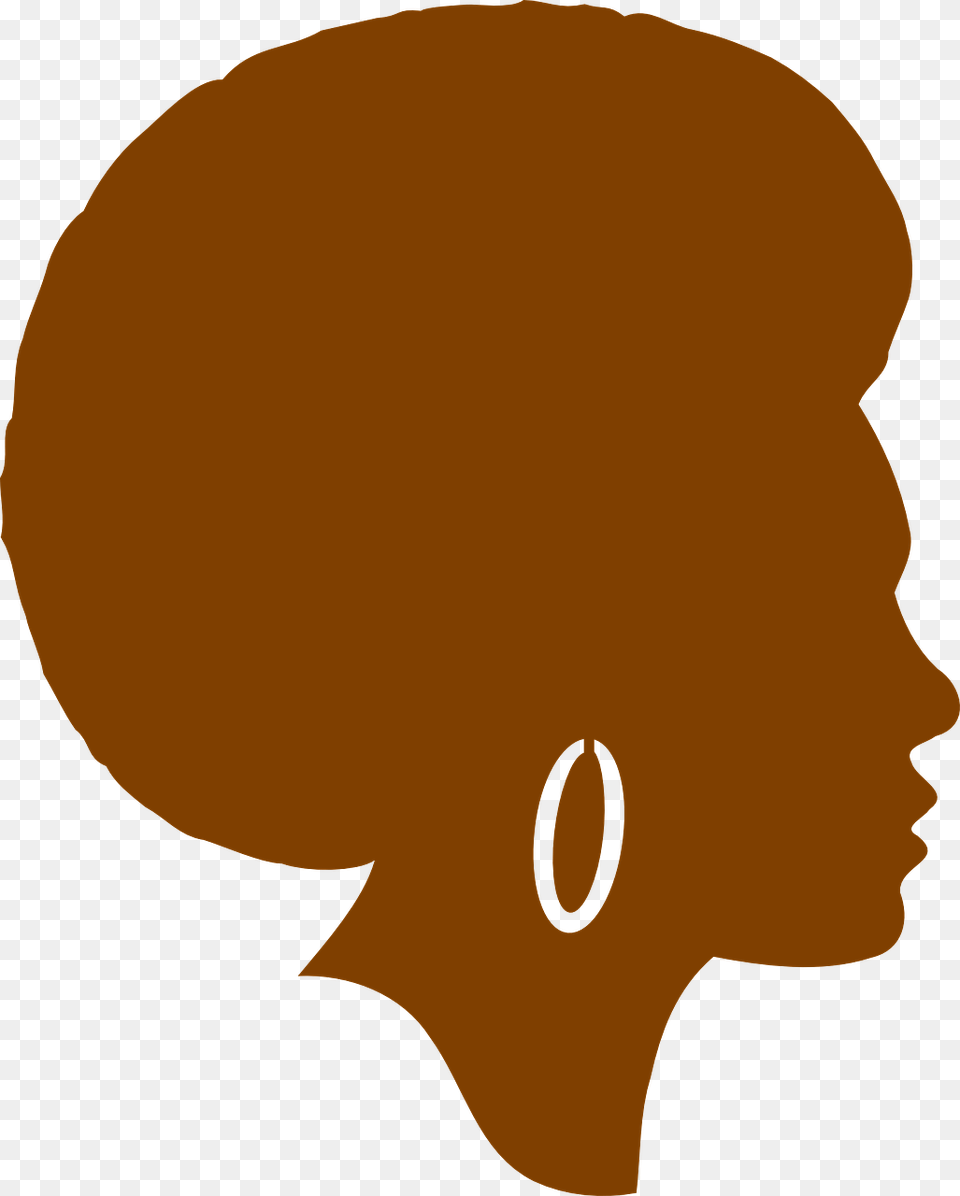 Afro American African Black Silhouette Girl Woman Silhouette, Body Part, Face, Head, Neck Free Png Download