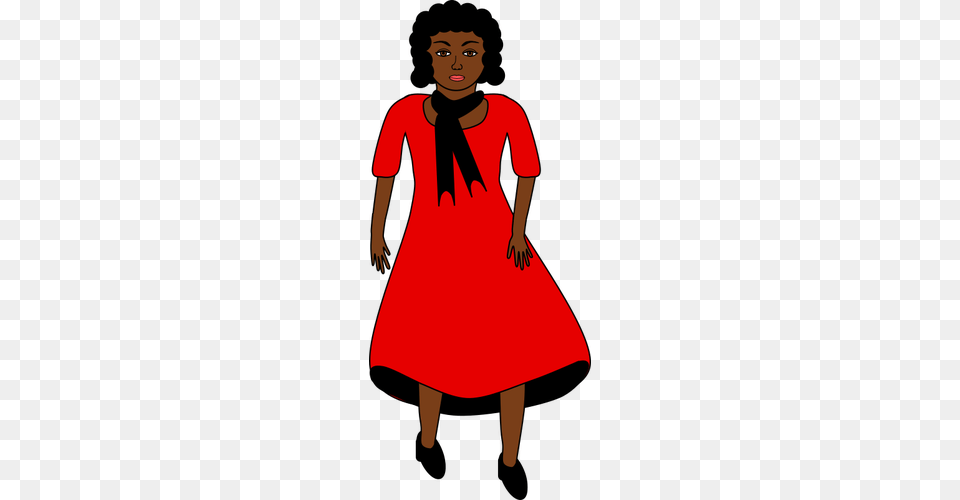 Afro American Lady In Red Dress, Clothing, Sleeve, Long Sleeve, Adult Free Png