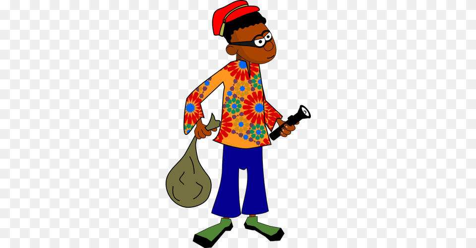 Afro American Thief, Person, Cartoon, Performer Png Image