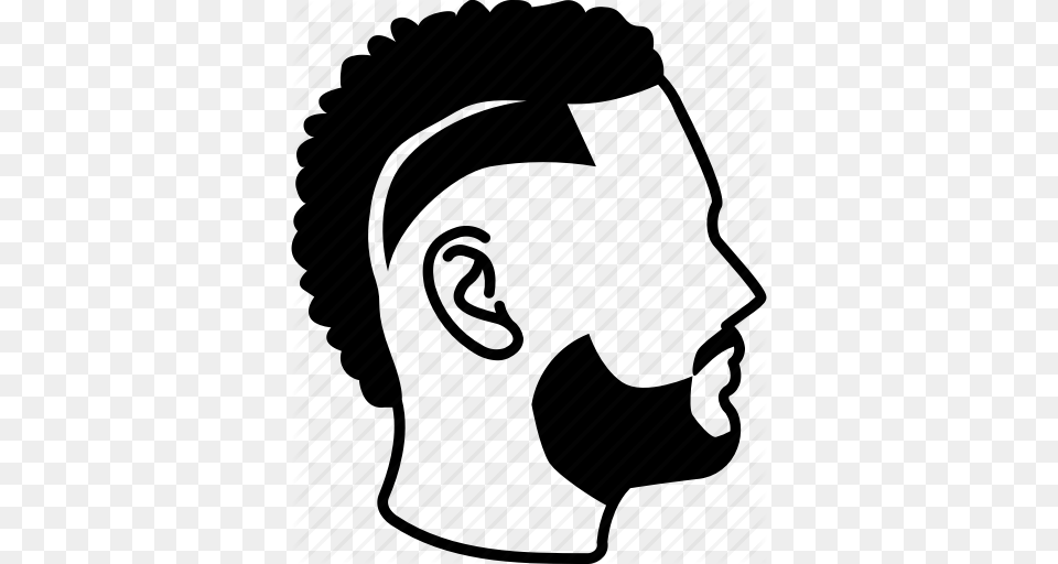 Afro Curly Fade Faux Hawk Hair Hairstyle Mohawk Icon, Face, Head, Person, Mustache Free Png Download