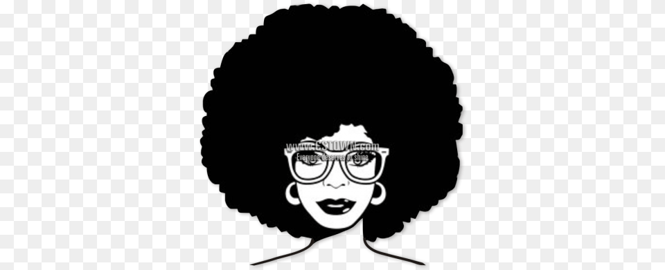 Afro Girl In Glasses Heat Transfer Vinyl Afro Girl Vinyl, Stencil, Person, Face, Head Free Transparent Png