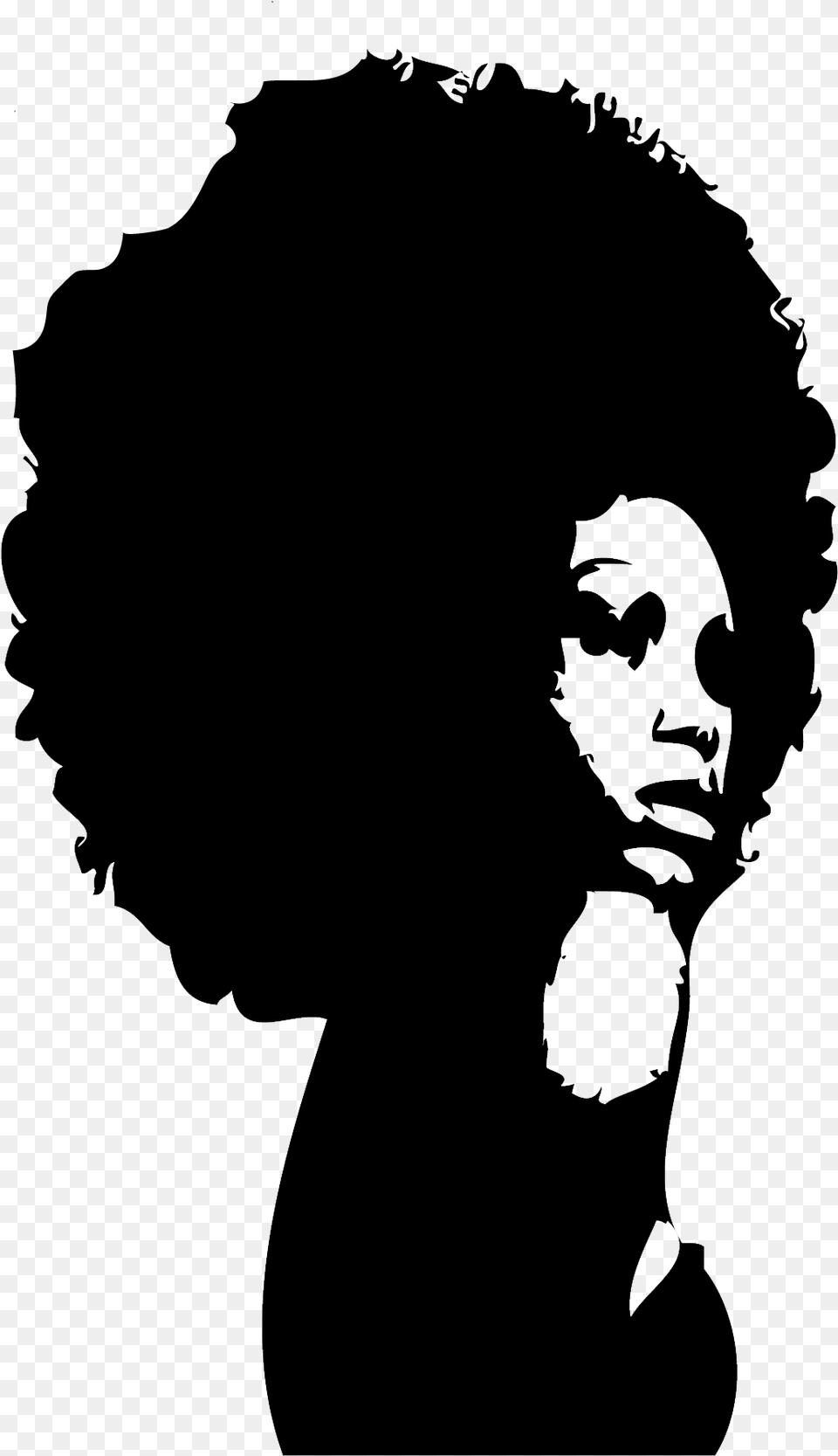 Afro Hair Hd Black Woman Afro Silhouette, Face, Head, Person Png Image