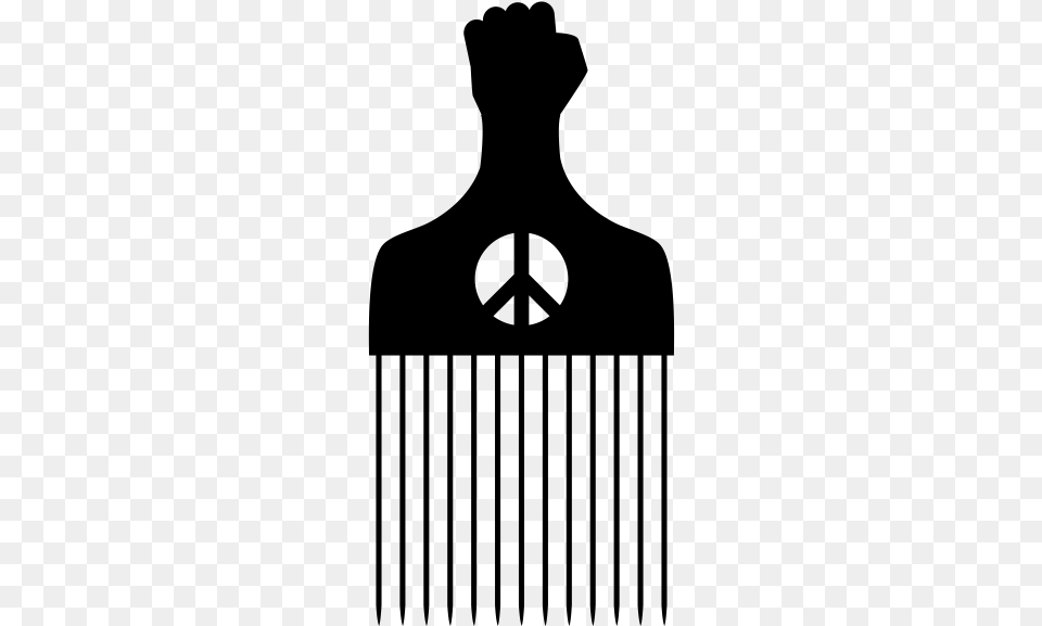 Afro Pick Clip Art, Gray Png Image