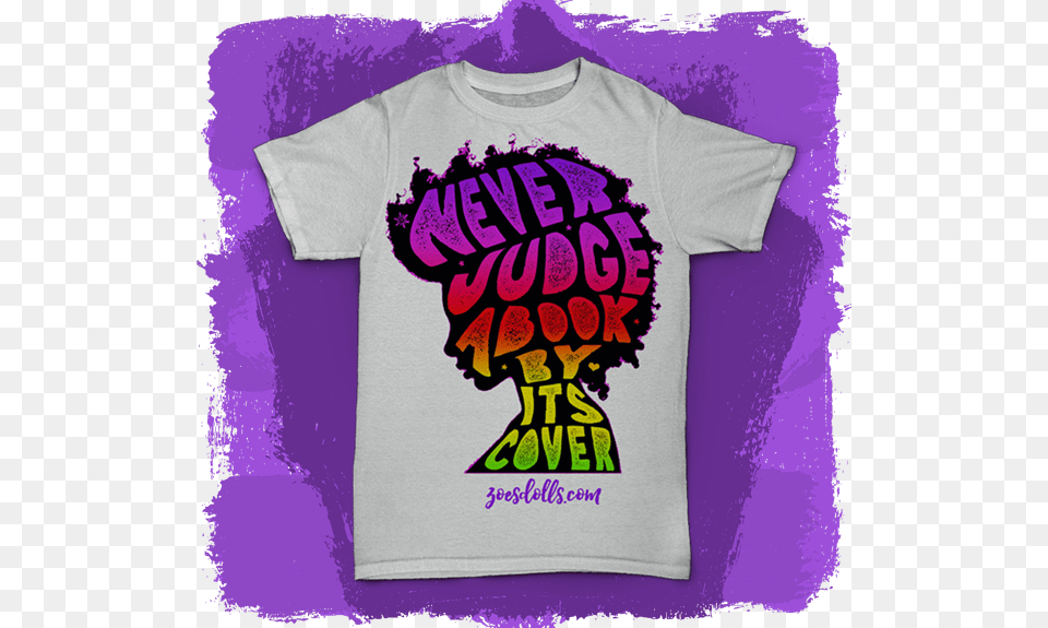 Afro Silhouette Tee Rainbow 1 Purple Bg Illustration, Clothing, T-shirt, Shirt Free Transparent Png