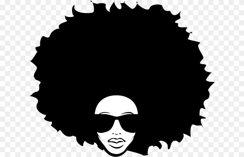 Afro Textured Hair Black African American Big Hair Black Fat Woman Silhouette, Accessories, Stencil, Sunglasses, Face Free Transparent Png