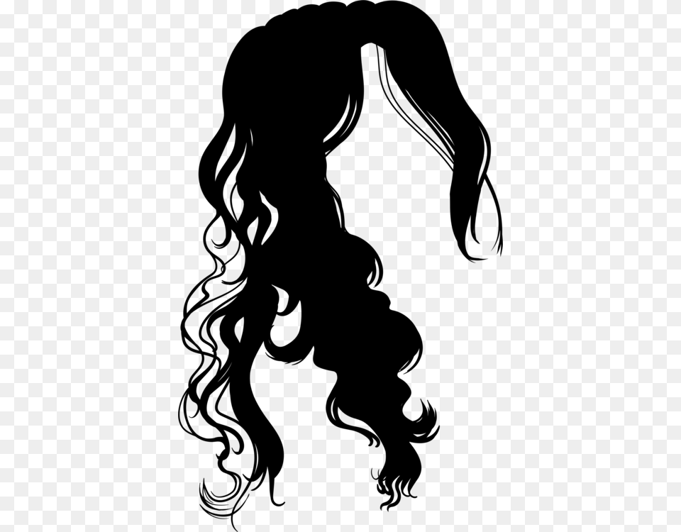 Afro Textured Hair Silhouette Hairstyle Black Hair, Gray Png