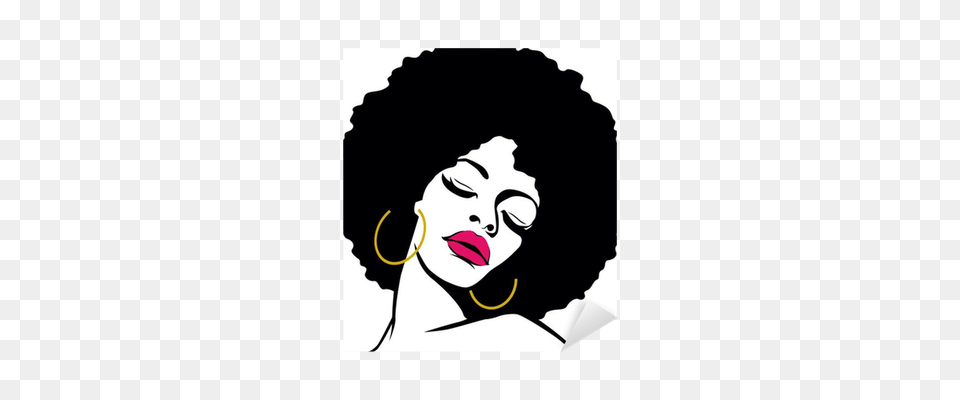 Afro Woman Clip Art, Stencil, Person, Female, Adult Png Image