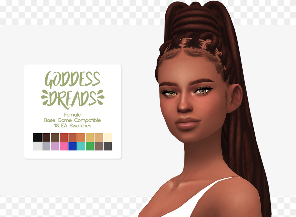 After Adding Maxis Match Colors Amp Textures Sims 4 Dread Hair, Adult, Portrait, Photography, Person Free Transparent Png