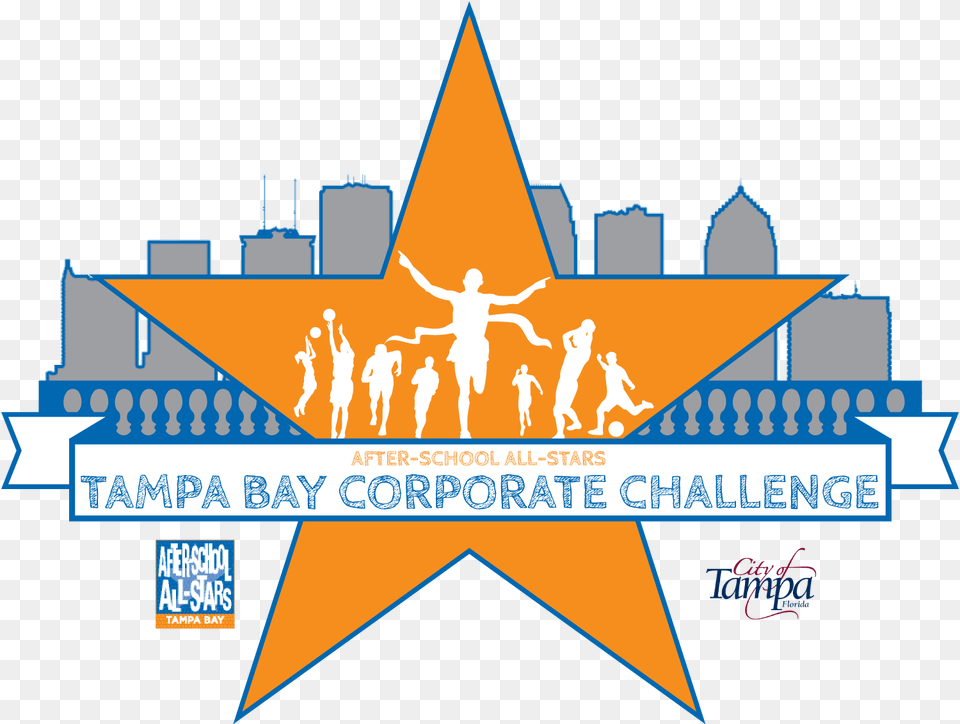 After School All Stars Tampa Logo Tampa Bay Corporate Challenge, Adult, Male, Man, Person Png Image