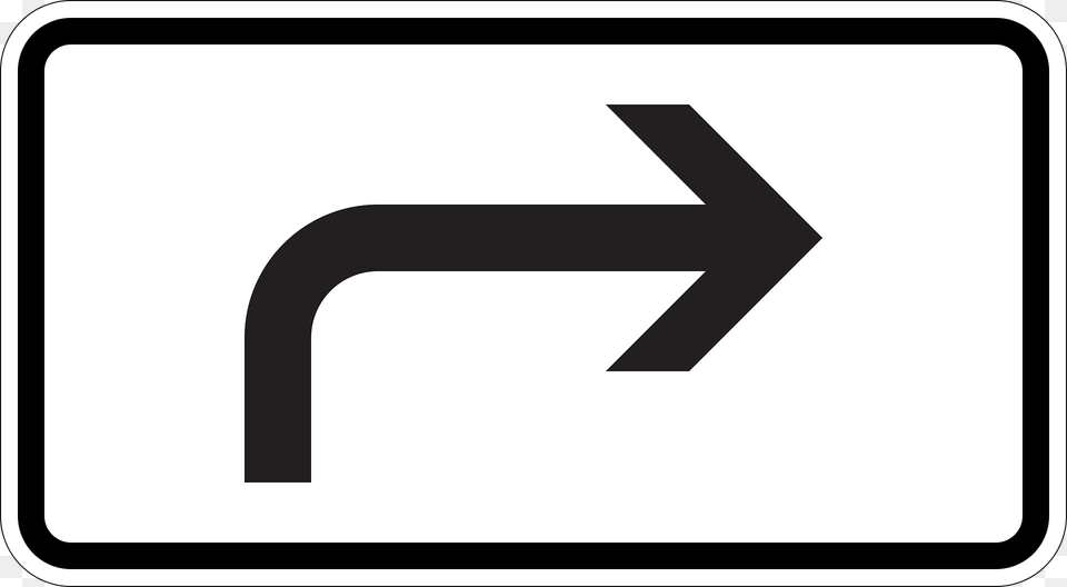 After The Right Turn A Hazard Exists Another Sign Defining The Hazard Would Be Above Clipart, Symbol, Road Sign Free Png