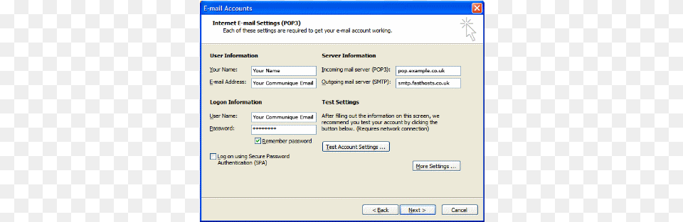 After You Have Entered All Your Email Account39s Information Bellsouth Net Mobile Email Server Settings, Page, Text, File Free Png Download