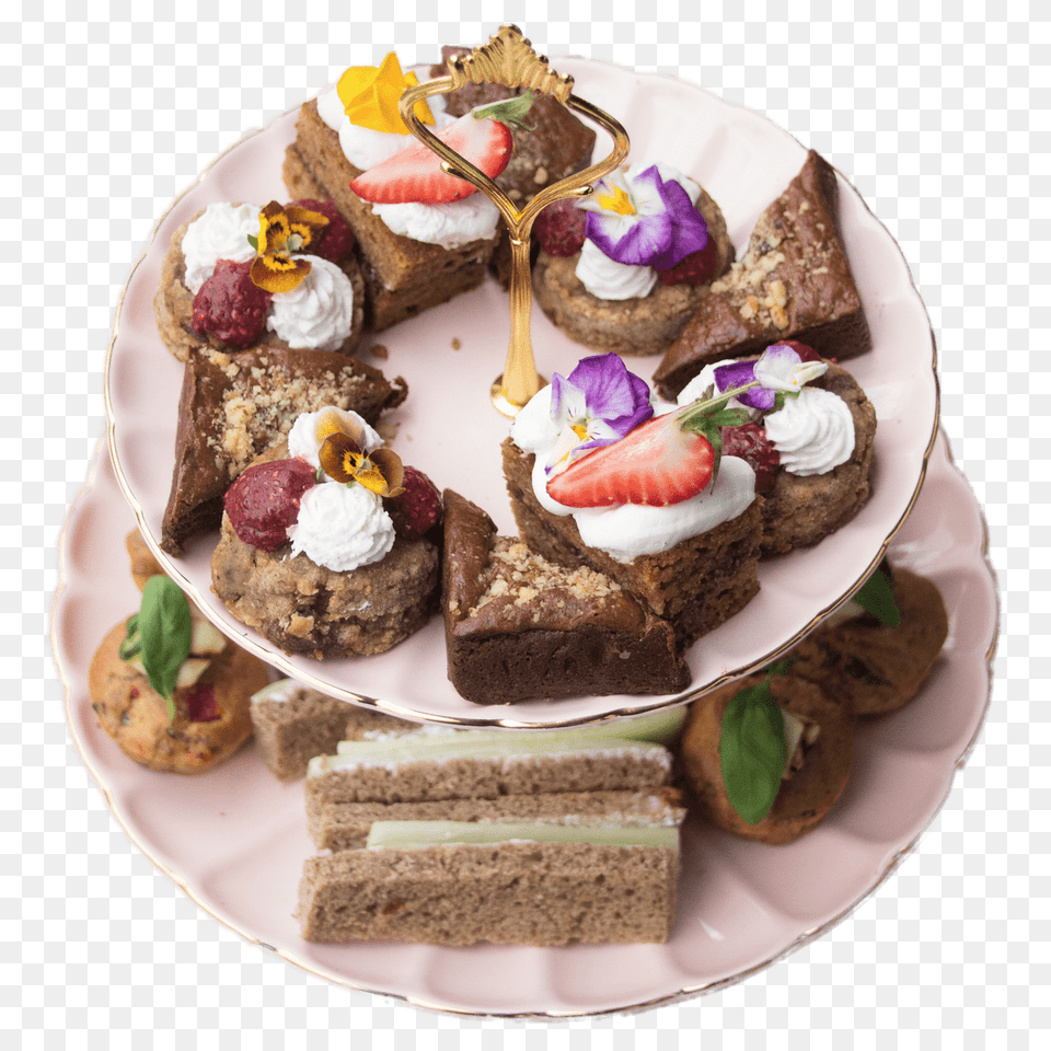 Afternoon Tea On A Pink Double Tier Stand, Food, Food Presentation, Brunch, Meal Free Png