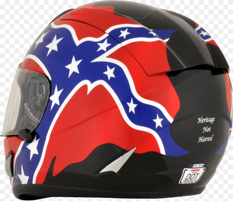 Afx Red Unisex Rebel Flag Motorcycle Full Face Riding, Crash Helmet, Helmet Free Transparent Png