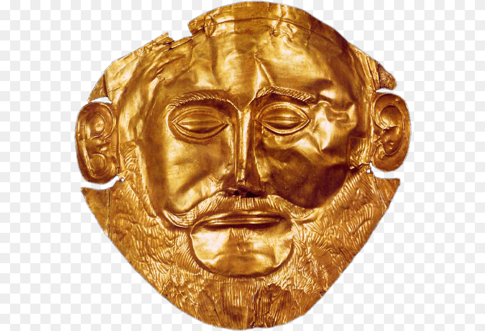 Agamemnon Mask Mycenaean Art, Gold, Person, Treasure, Face Png Image
