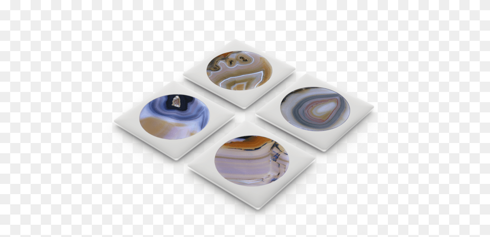 Agate And Silver Circulo Coasters From Belleandjune Rablabs Circulo Eggplant Silver Coaster Set Of, Accessories, Gemstone, Jewelry, Plate Free Png