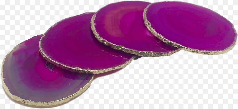 Agate Coasters With Gold Trim Set Of 4, Blade, Cooking, Knife, Purple Free Png Download