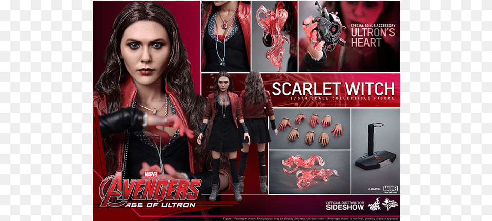 Age Of Ultron Age Of Ultron Scarlet Witch Hot Toys, Advertisement, Poster, Adult, Person Png