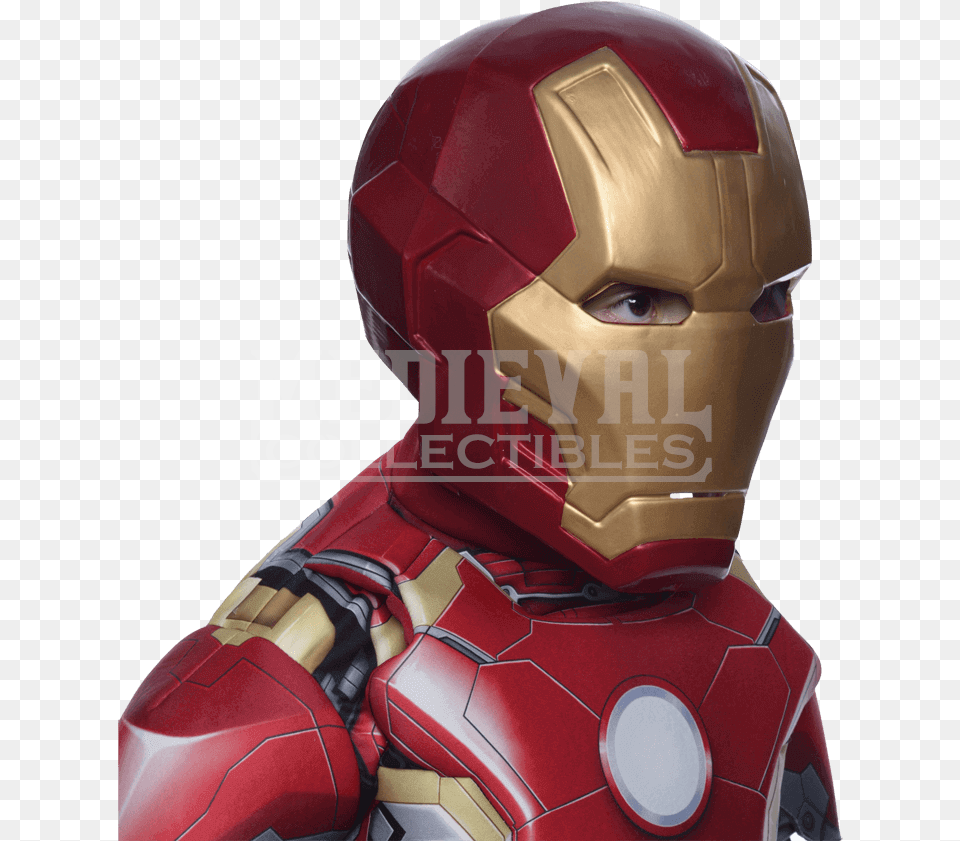 Age Of Ultron Kids Iron Man Mask Avengers 2 Iron Man Mark 43 Kids Mask, Helmet, Person, Head Free Transparent Png