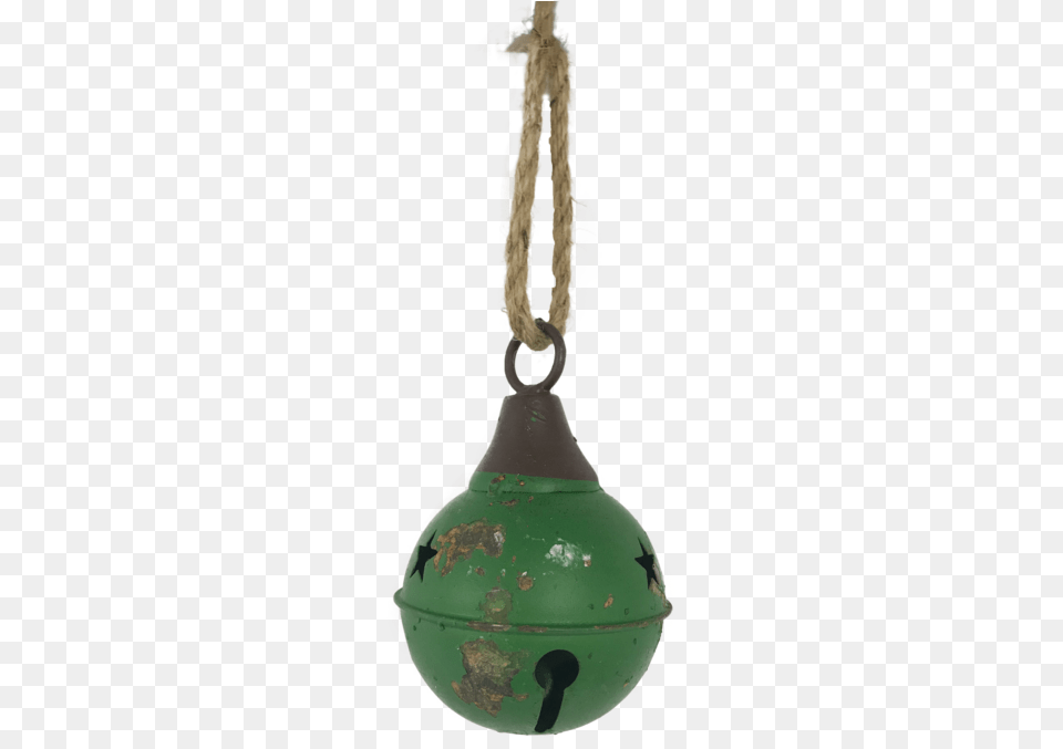 Aged Green Metal Ball Bell Hanging, Smoke Pipe, Accessories Free Png Download