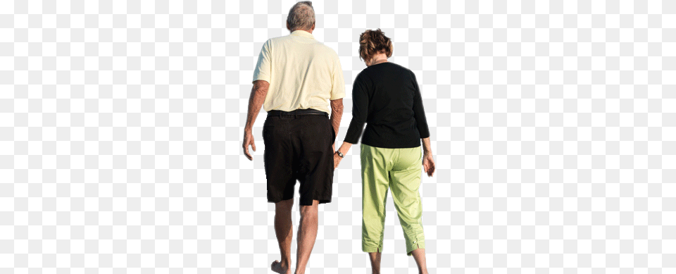 Aged People Walking, Shorts, Person, Clothing, Pants Free Png