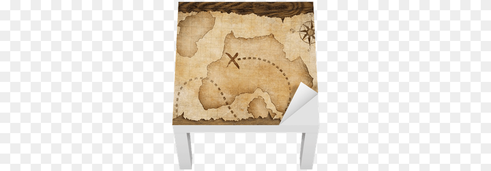Aged Treasure Map Ruler And Old Bronze Compass On Mappa Dei Pirati, Plywood, Wood, Animal, Fish Png Image