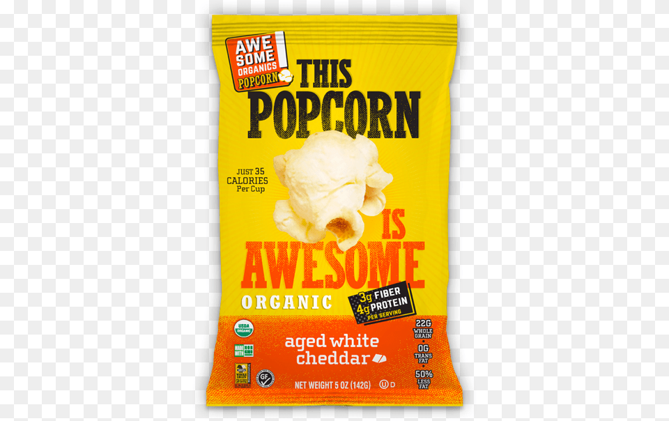 Aged White Cheddar Popcorn Popcorn Is Awesome, Advertisement, Poster, Food Png