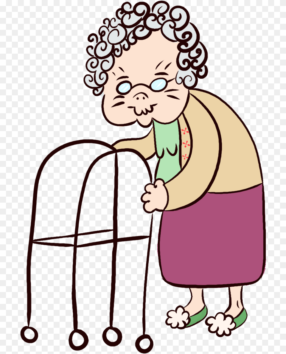 Ageism Poster Revisited Graphic Design Hnd Old Lady Cartoon Frail, Baby, Person, Face, Head Free Png