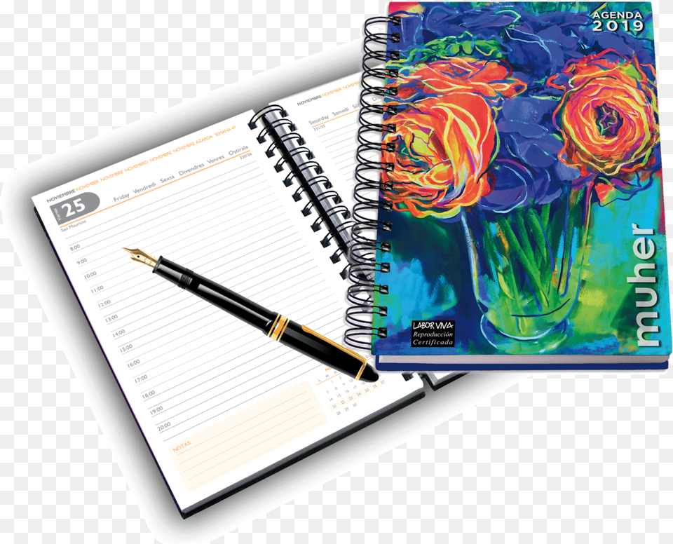 Agenda Jarrn Mejicano Vase, Diary, Pen, Flower, Plant Free Transparent Png