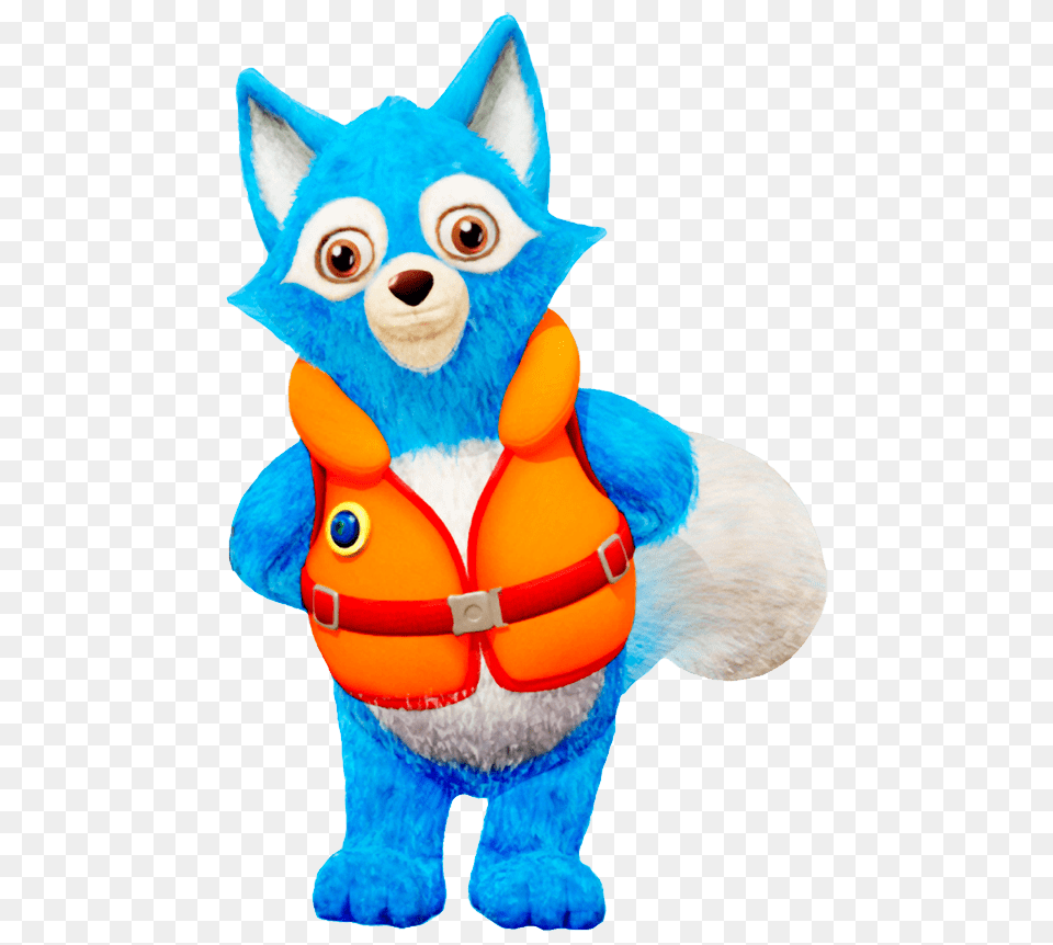 Agent Wolfie Wearing Life Vest, Clothing, Lifejacket, Toy, Plush Png Image