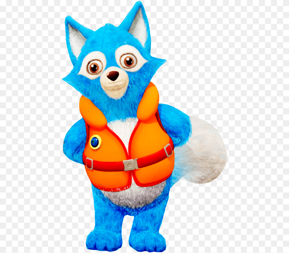 Agent Wolfie Wearing Life Vest Special Agent Oso Vest, Clothing, Lifejacket, Toy, Plush Png Image