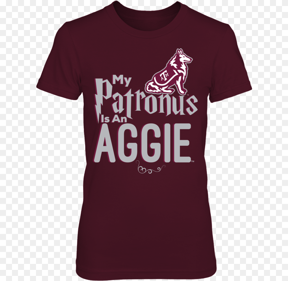 Aggies Fan Gear My Patronus Is An Aggie Texas Mascot, Clothing, Maroon, T-shirt, Shirt Free Png Download