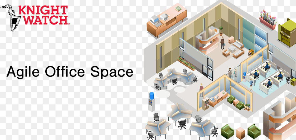 Agile Office Space Isometric Office Vector, Person, Architecture, Building, Diagram Free Png